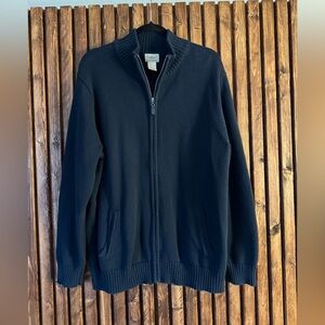 L.L. Bean Men's Dark Blue Zip-Up Sweater